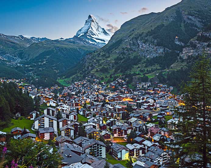 Zermatt village with Matterhorn view