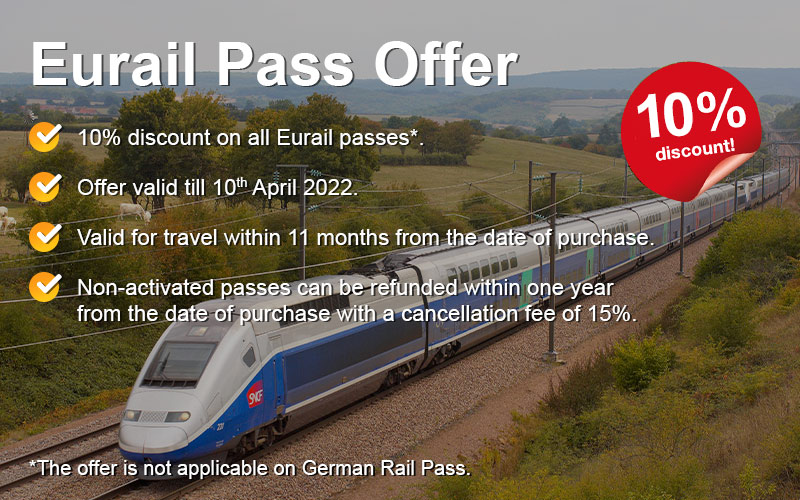 eurail passes 10% off